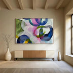 “Colorful Overlapping Rings” - Abstract Geometric Painting On Canvas DKS473