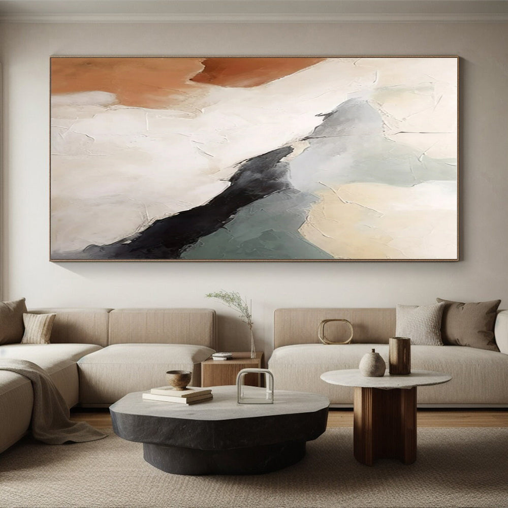 Earthy Tones and Textures, "Desert Whispers" – Abstract Textured Painting On Canvas PS0909