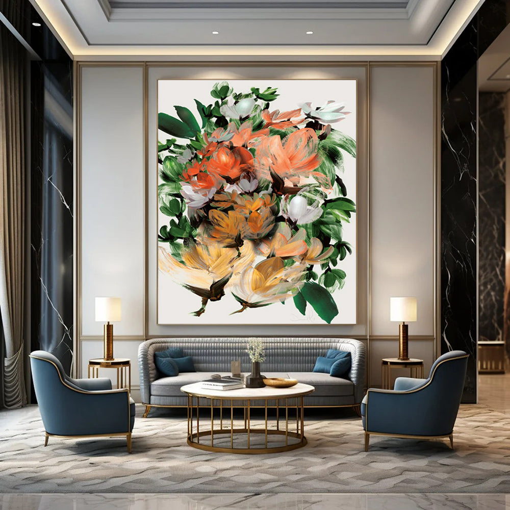 “Vibrant Floral Bouquet” - Bold Colors with Expressive Brushstrokes Painting On Canvas DS217