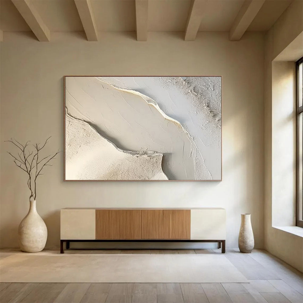 “Subtle Textured Abstraction” - Minimalist Plaster - like Painting on Canvas PT1512