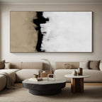 “Black - Beige Abstract Horizon” - Subtle Landscape Painting On Canvas PS0335