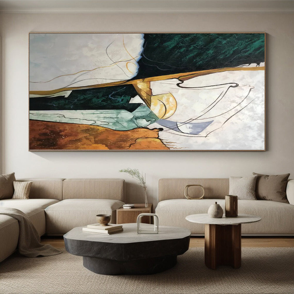 “Colorful Abstract Mixed Shapes” - Vibrant Abstract Painting On Canvas PS0340