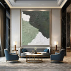 “Green - White Textured Abstract” - Minimalist Abstract Painting On Canvas PT1326