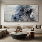 “Blue - Grey Abstract Subtle Shapes” - Quiet Abstract Painting On Canvas PS0359