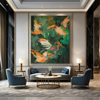 “Colorful Hummingbird Flurry” - Abstract Wildlife Painting On Canvas PT2026