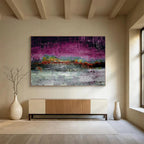 “Purple - hued Textured Abstract” - Mood - setting Abstract Painting On Canvas DKS391