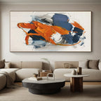 “Blue - Orange Abstract” - Blue, Orange Abstract Expressionist Painting PS0613