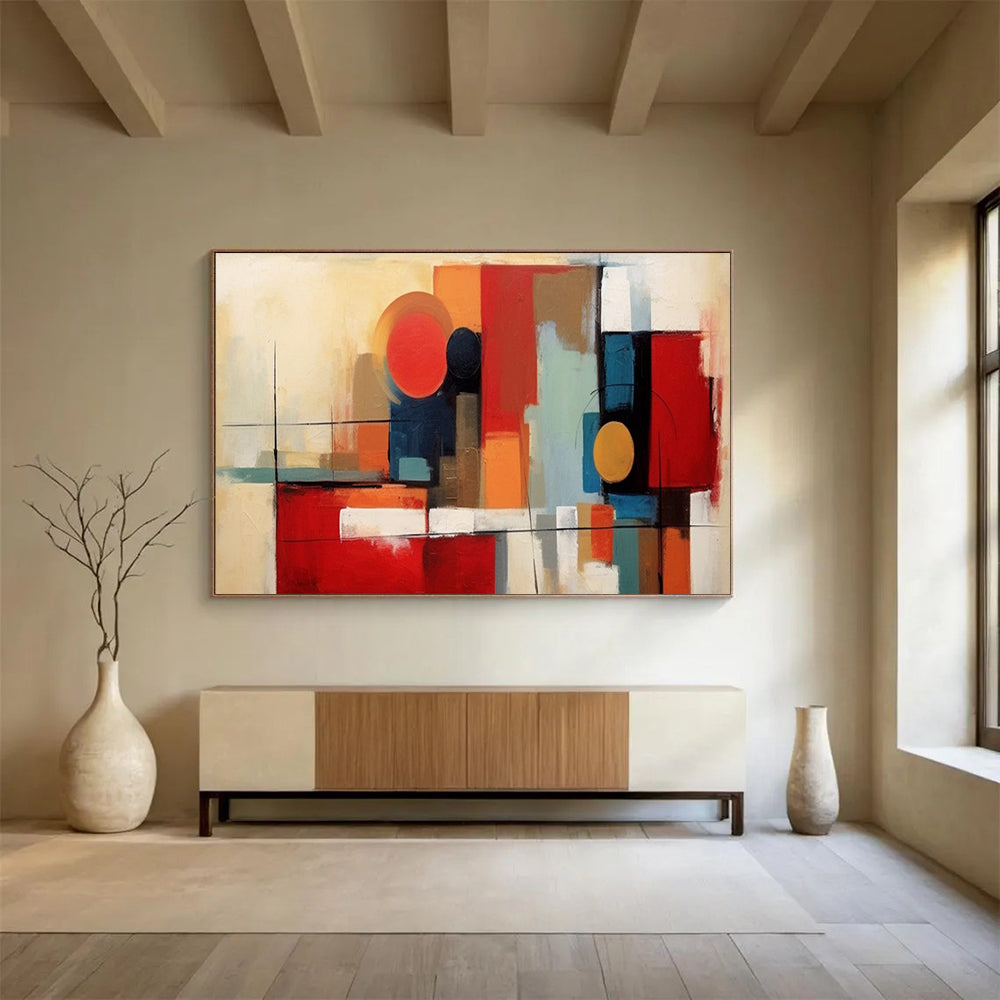 “Color - Block Abstract” - Modern Geometric Painting On Canvas PT219