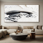 “Subtle Black - White Abstract Swirls” - Minimalist Abstract Painting On Canvas PS0242