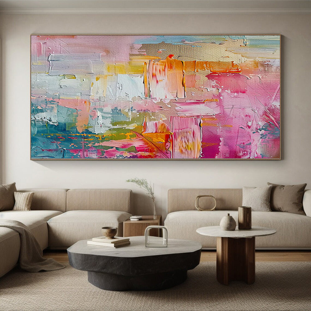 “Pink - Colorful Abstract” - Expressive Abstract Painting On Canvas PS0090