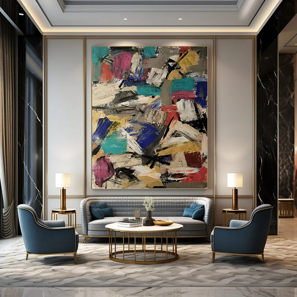 “Colorful Abstract Chaos” - Abstract Expressionist Painting On Canvas PT1039