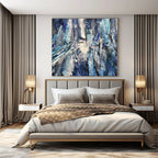 Blue, White, Gray with Textured Layers "Ocean Textures" Abstract Painting On Canvas PS1350