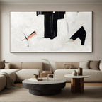 “Black - Orange - Grey Abstract Geometric Shapes” - Modern Abstract Painting On Canvas PS0328