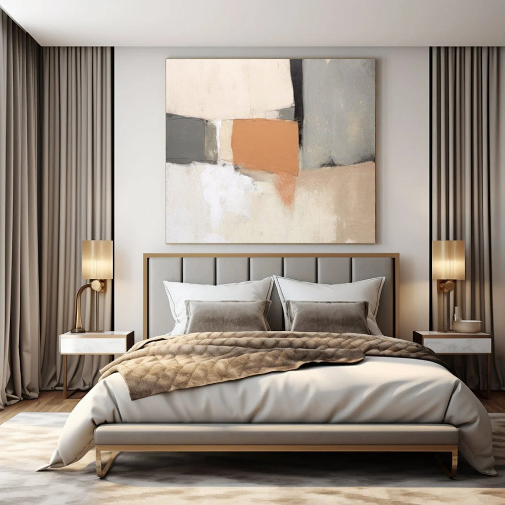 Muted Tones, "Soft Geometry" – Abstract Geometric Painting On Canvas PS1040