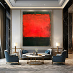 “Red - Black Abstract” - Abstract, Intense - Styled Painting On Canvas PT1614