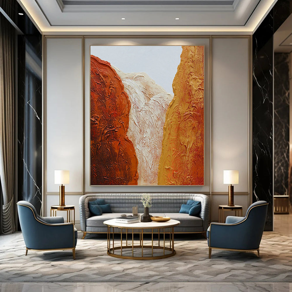 “Textured Canyon Abstract” - Impasto Landscape Painting On Canvas PT1210