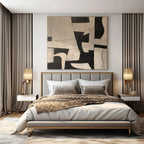 Black and White Geometric, "Monochrome Structure" – Abstract Geometric Painting On Canvas PS0977