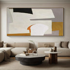 “Pastel Geometric Mix” - Gray, White, Orange, Purple Abstract Geometric Painting On Canvas PS0655