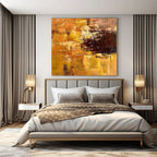 “Golden Abstract Warmth” - Rich Abstract Painting On Canvas PS0212