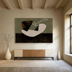 Geometric Abstract in Earth Tones - Modernist Abstract Painting On Canvas DKS362