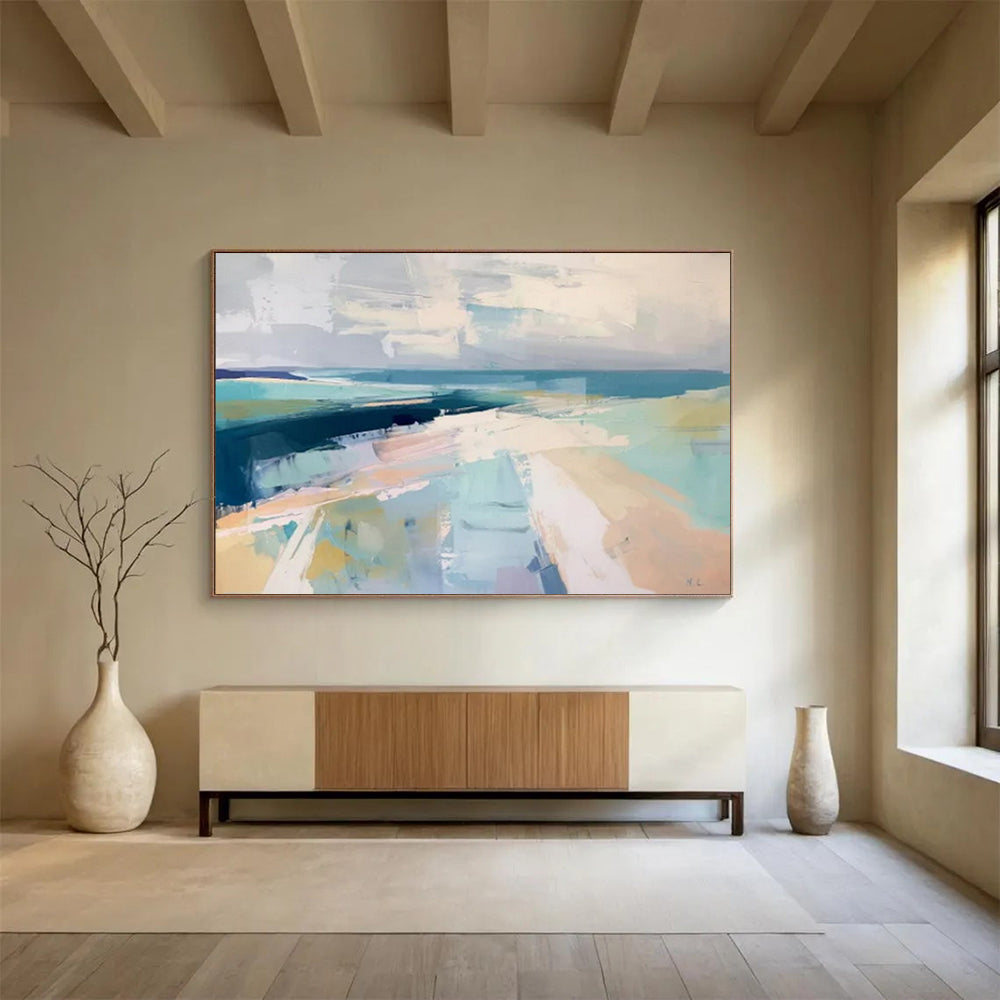 “Color - Block Seaside” - Bold - Abstract Painting On Canvas PT1542