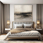 Light Gray and Black Textured, "Subtle Depths" – Textured Abstract Painting On Canvas PS0986