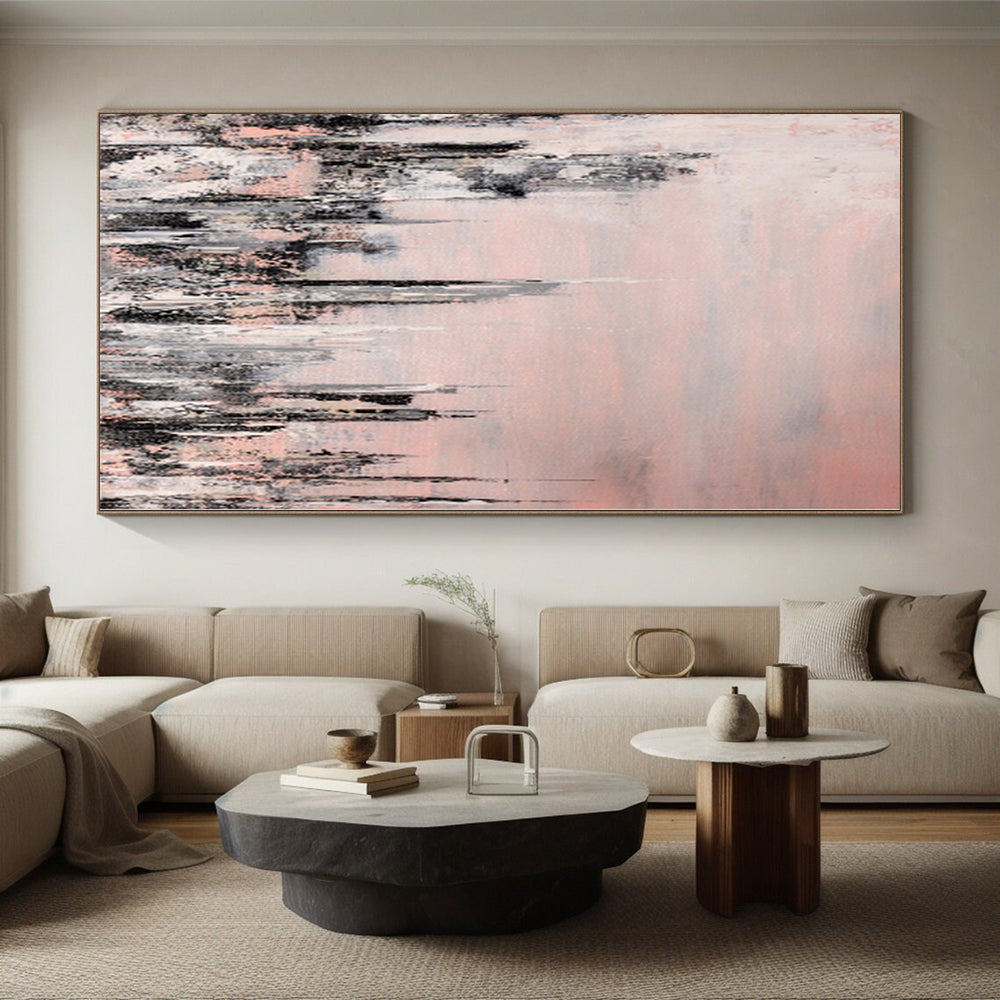 “Urban Blush Abstract” - Cityscape Abstract Painting On Canvas PS0061