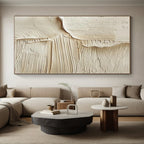 “Textured Beige Abstract” - Tactile Abstract Painting On Canvas PS0079