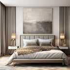 Gray, White with Subtle Textures "Gray Stillness" Abstract Painting On Canvas PS1331