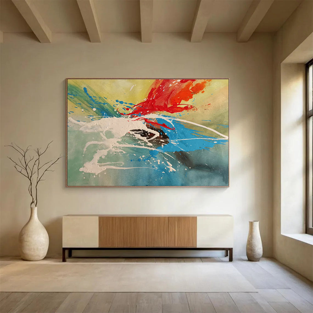 “Vibrant Splatter” - Abstract Expressionist Painting On Canvas DKS843