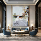 “Textured Abstract Layers” - Mixed - Media Abstract Painting On Canvas DS047