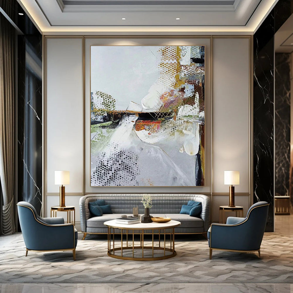 “Textured Abstract Layers” - Mixed - Media Abstract Painting On Canvas DS047