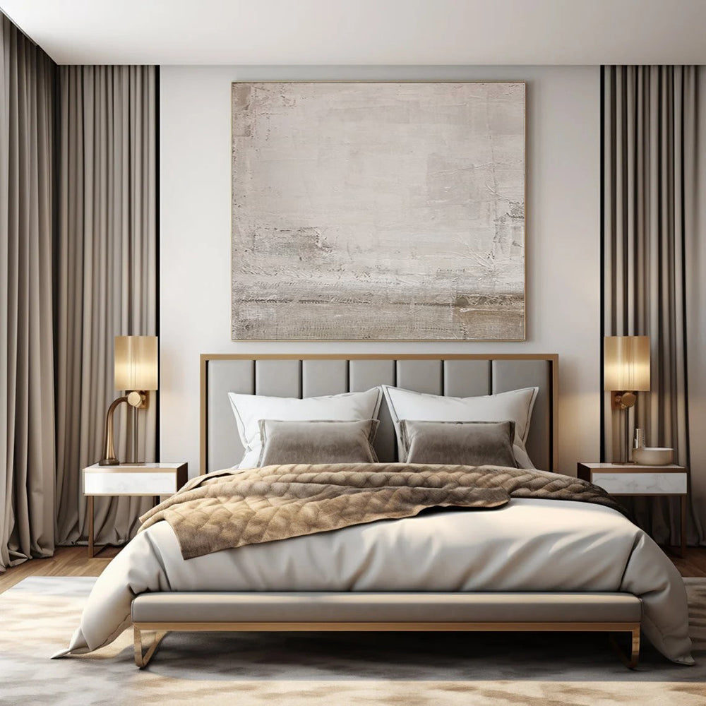 “Neutral - Toned Textured Abstract” - Subtle Abstract Painting On Canvas PS0104