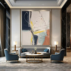 “Minimalist Line Abstraction” - Minimalist Abstract Painting On Canvas DS037