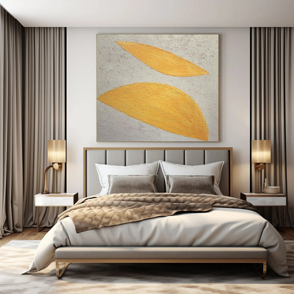 Yellow and White Textured, "Sunny Accents" – Textured Abstract Painting On Canvas PS0990