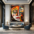 “Colorful Abstract Face” - Neo - Expressionist Painting On Canvas PT2211