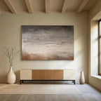 Textured Gray - Brown Abstract - Minimalist Abstract Painting On Canvas DKS327