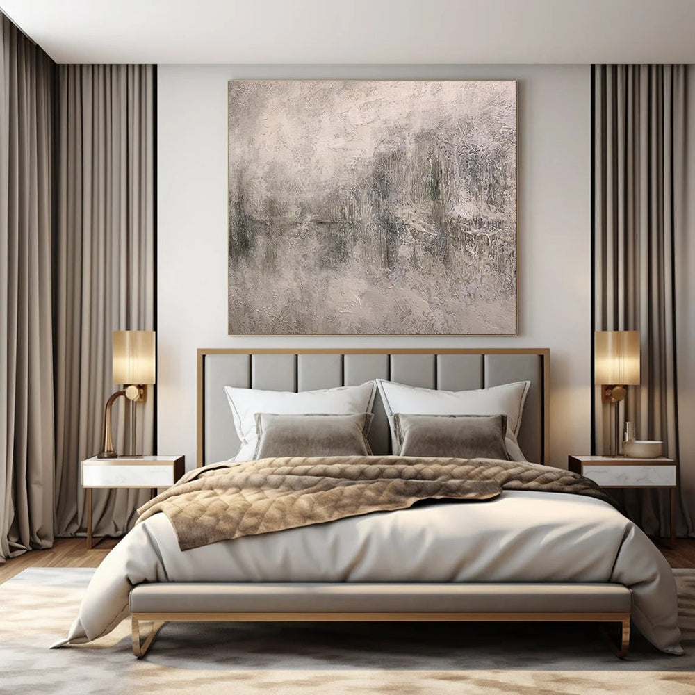 “Gray Textured Abstract” - Subtle Abstract Painting On Canvas PS0110