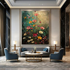 “Colorful Wildflower Meadow” - Floral, Impressionistic Painting On Canvas PT1554