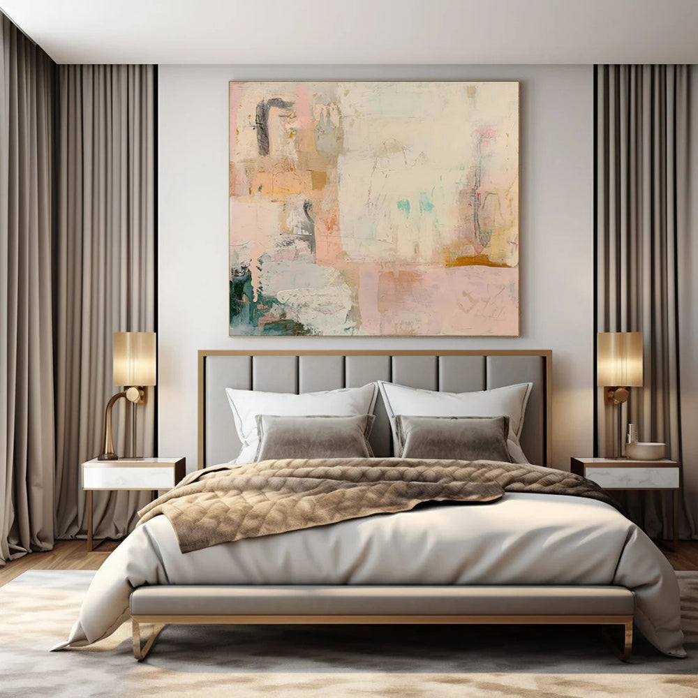 Soft Pink and Beige, "Blush Tones" – Abstract Color - Field Painting On Canvas PS0942