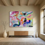 “Rainbow Waves of Joy” Abstract Painting On Canvas DKS292
