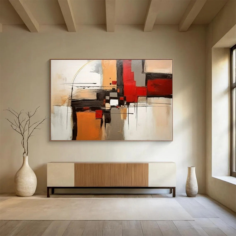 “Dynamic Geometric Abstraction” - Abstract Oil Painting on Canvas PT1508