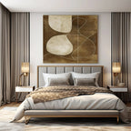 Brown and White Abstract, "Earthly Lines" – Abstract Line - Art Painting On Canvas PS0941