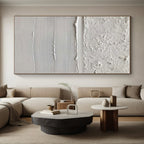 “Textured White Layers” - White, Light - colored Abstract Textured Painting PS0611