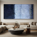 Cool Blue - Gray Layers, "Midnight Calm" – Abstract Landscape Painting On Canvas PS0897