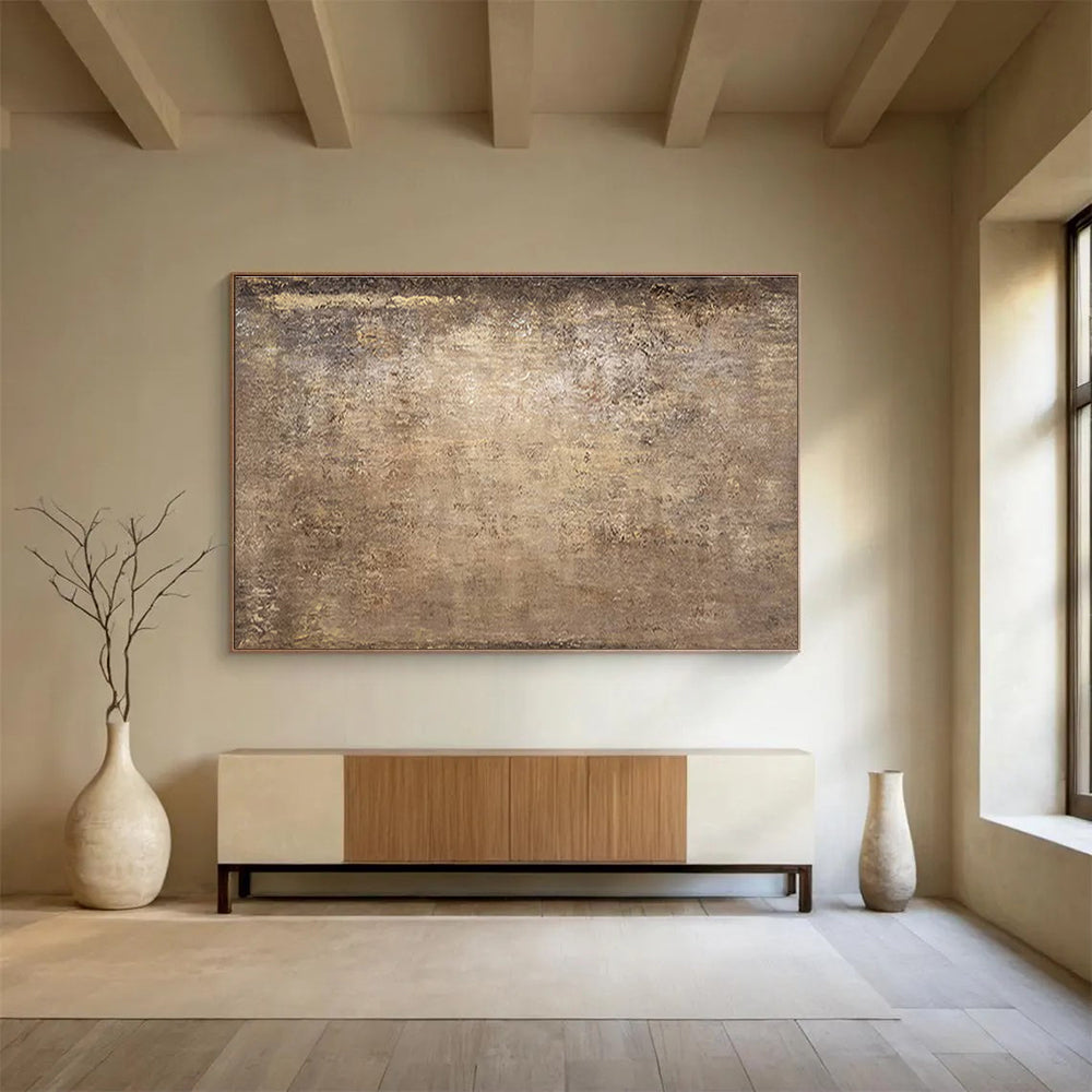 “Brown Textured Abstract” - Textured Abstract Painting, Great for Industrial - Style Room & Den DKS602