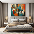 Bold Colors with Interlocking Circles "Colorful Connections" Abstract Painting On Canvas PS1259