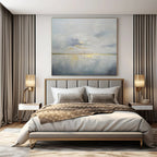 Gray, White, Gold with Subtle Layers "Misty Morning" Abstract Painting On Canvas PS1398