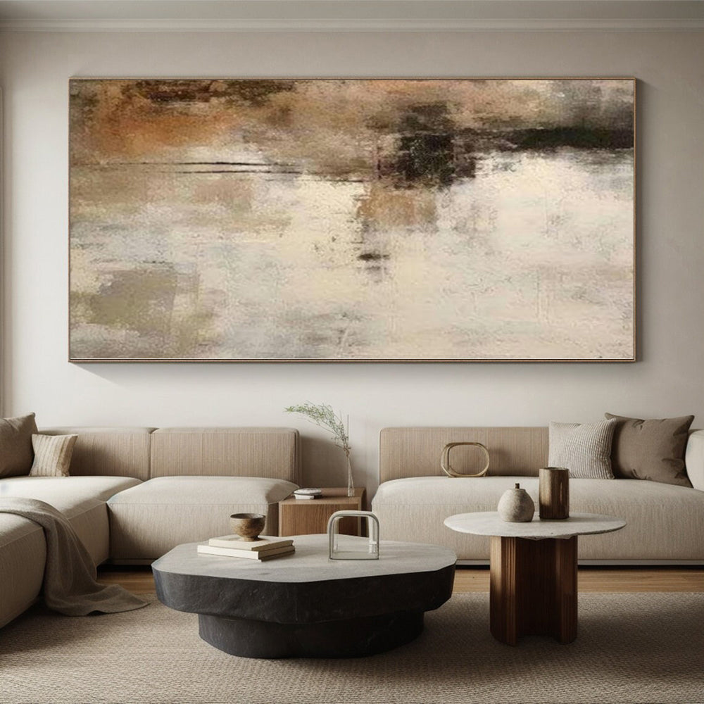 “Softly Textured Abstract in Earthy Tones” - Textured Abstract Painting On Canvas PS0249
