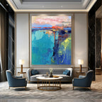 “Colorful Coastal Abstract” - Impressionistic Abstract Painting On Canvas PT1030